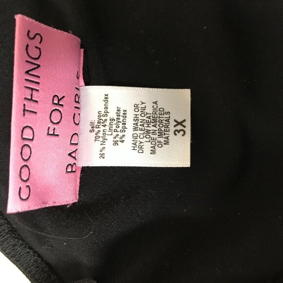 VIXEN MICHELINE PITT - WOMEN'S 3X -BLACK 3/4 LENGTH SLEEVE V NECK DRESS - Picture 8 of 8